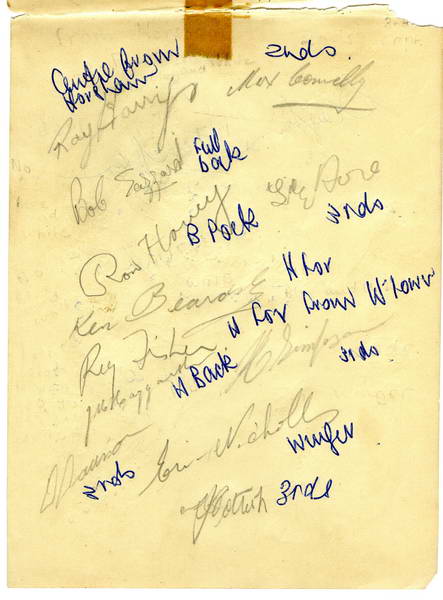 Signatures  1957 Practice Match 