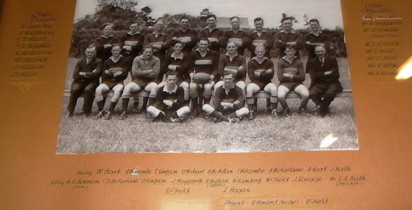 Inverleigh 1949 premiers (John fourth from left in middle row)