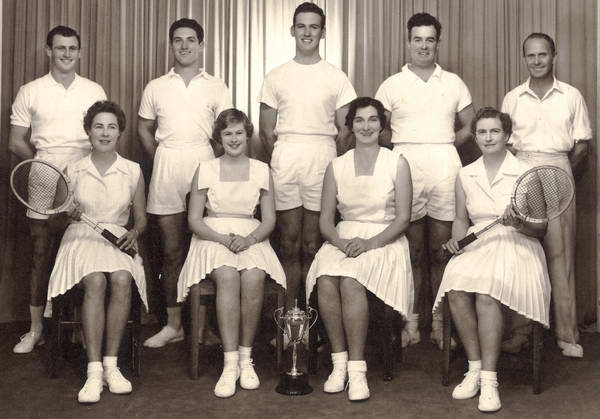 Teesdale team A Grade premiers 1957-58/1958-59 (John second from left back row)
