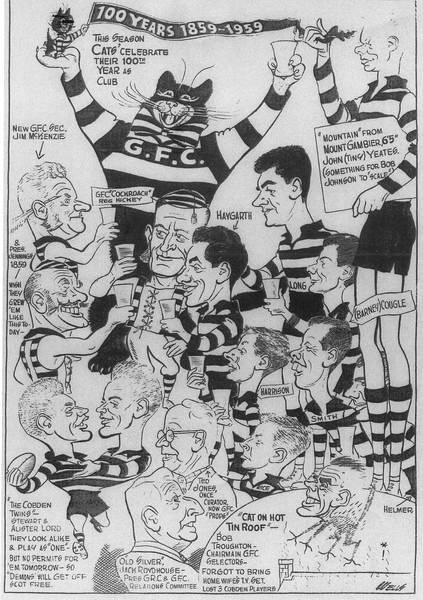 'Wells' cartoon (The Age) - Geelong 1959