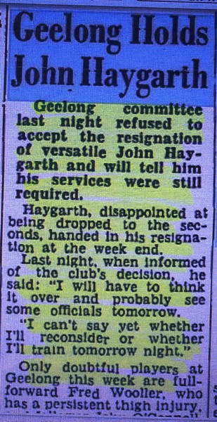 ‘Geelong holds John Haygarth’, n.d, circa July 1959 
