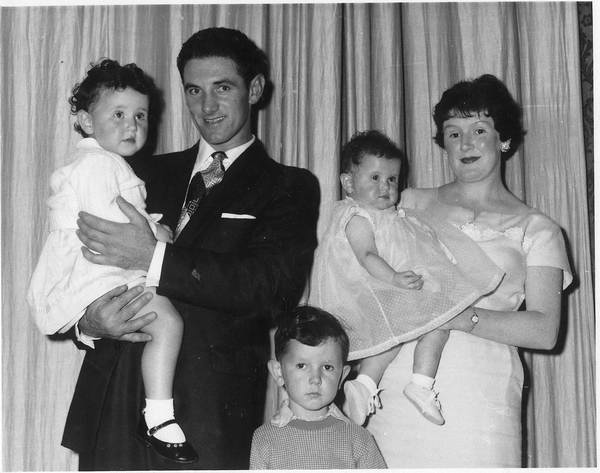  John and Barbara with their three children on arrival in Maryborough January 1960