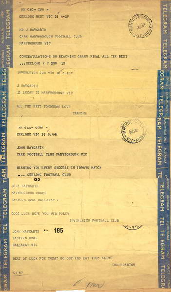  Telegrams - 1960 Grand Final 