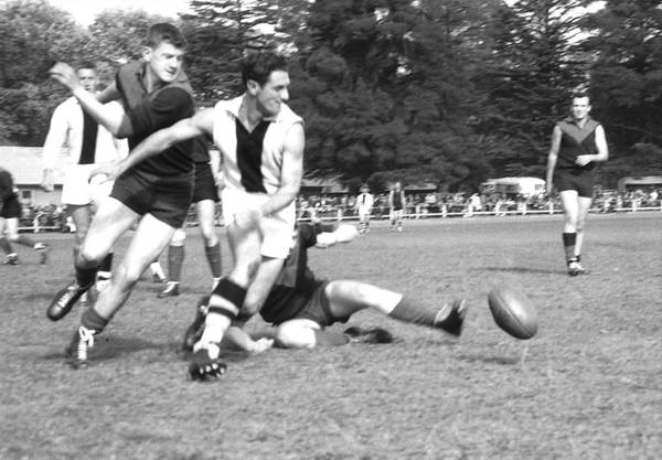  John swoops on the ball at Daylesford 
