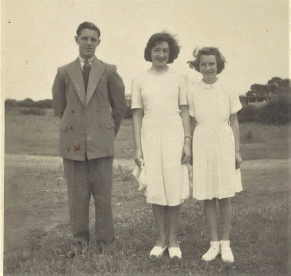 John and sisters (Lorraine and Joan) 1950