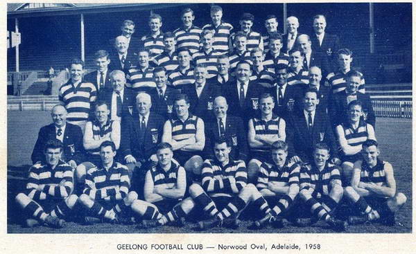 Geelong Annual Report 1958 - Geelong end-of-season trip Norwood Oval Adelaide 1958 (George Bracken third from right – third row from front)